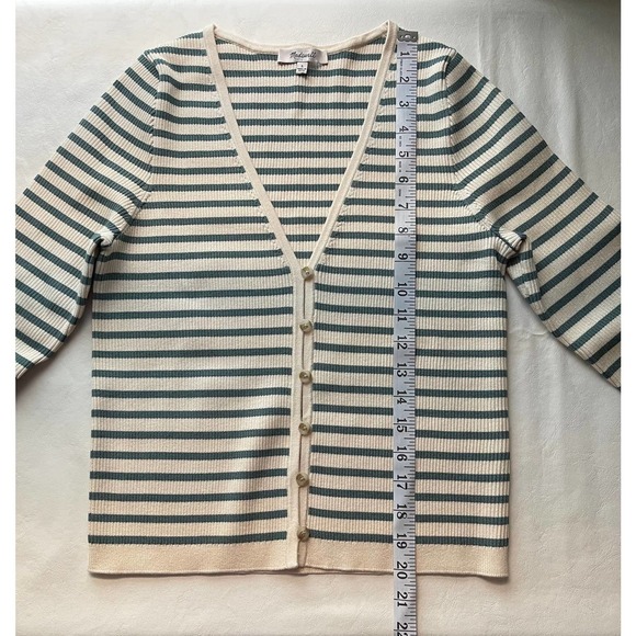 Madewell Carmon Crop Cardigan Sweater in Stripe Size L - Picture 12 of 12